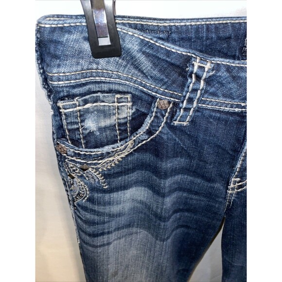 Silver Suki Women’s Bootcut Flare Jeans Sz 28x32 Blue Embroidered Western - Picture 5 of 12